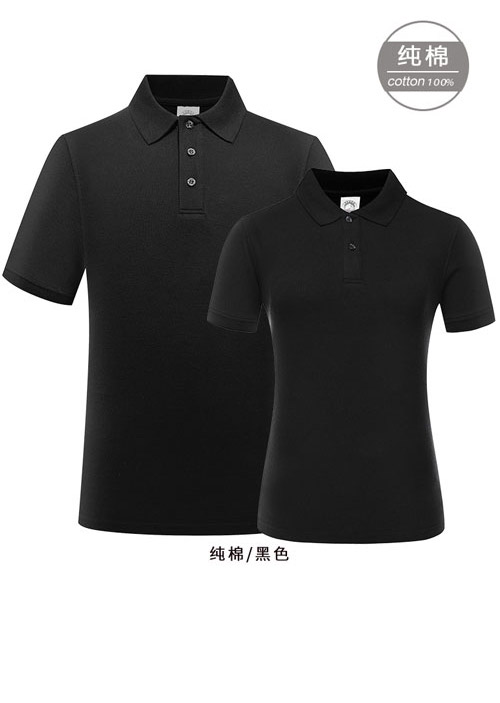 純棉短袖黑色T恤衫_polo衫定做
